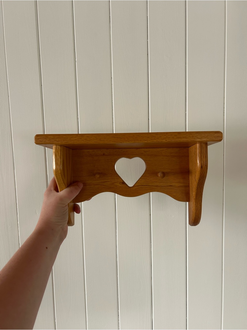 Brocklin Canada Wooden Heart Cutout Wall Shelf Country Cottage Decor